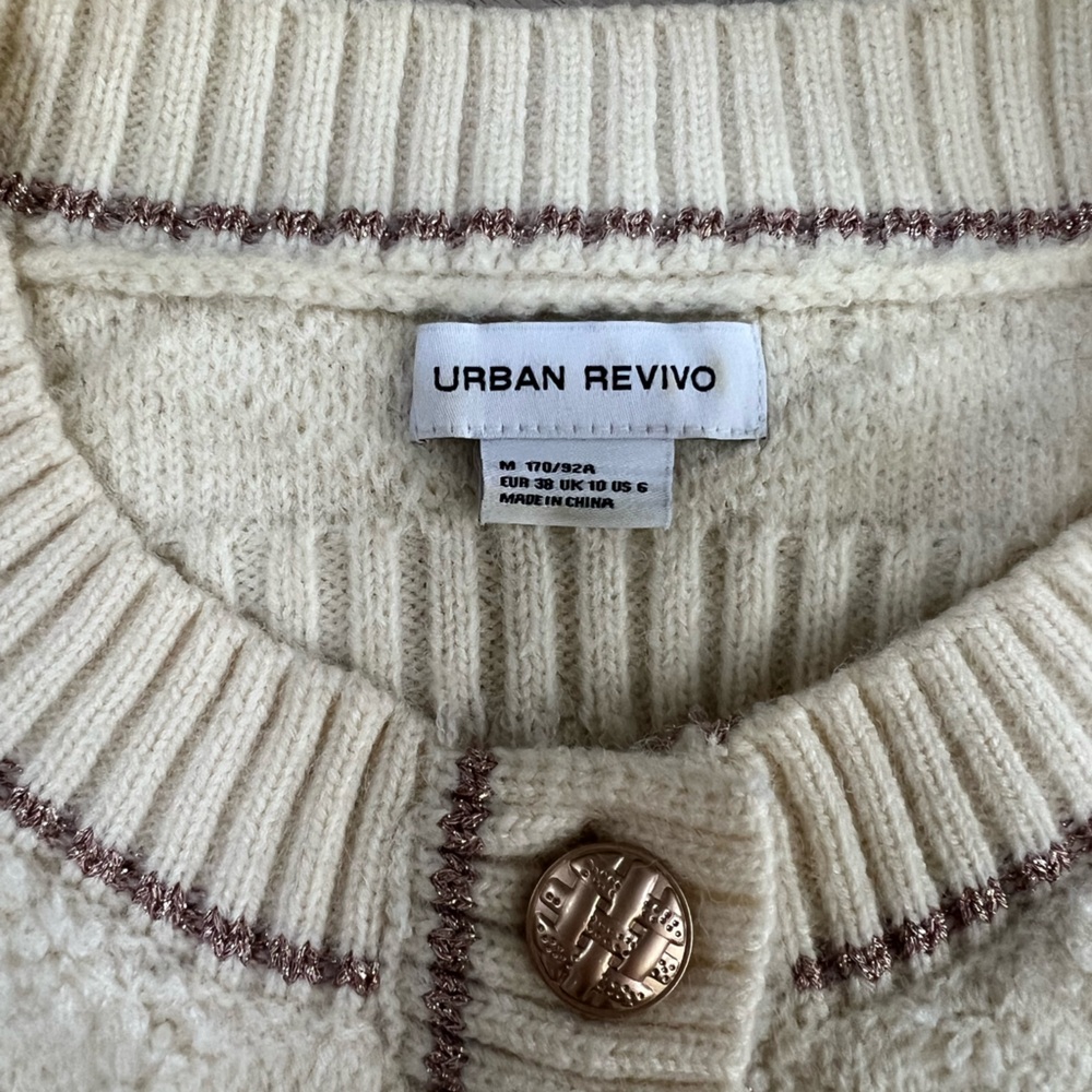 Urban Revivo Cream Button-Up Cardigan - Picture 3 of 4